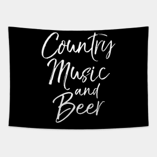 Cute Country Music Gift for Women Country Music and Beer Tapestry