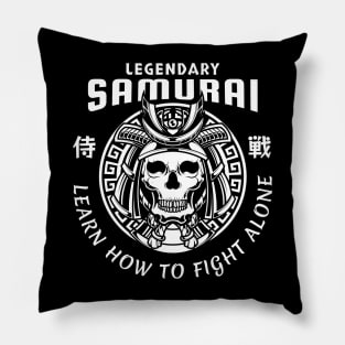 Samurai Demon: Intriguing Oni Mask Illustration Pillow