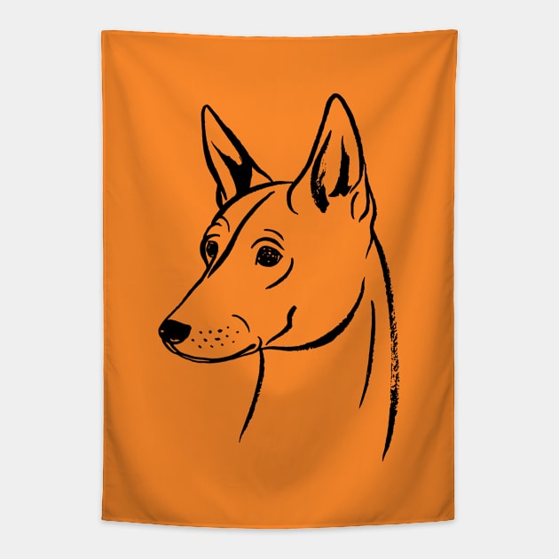 Basenji (Orange and Black) Tapestry by illucalliart