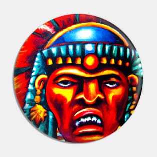Aztec Warrior Colorful Pin