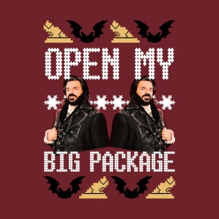 What We Do In the Shadows Christmas Sweater Design—Open My Big Package T-Shirt