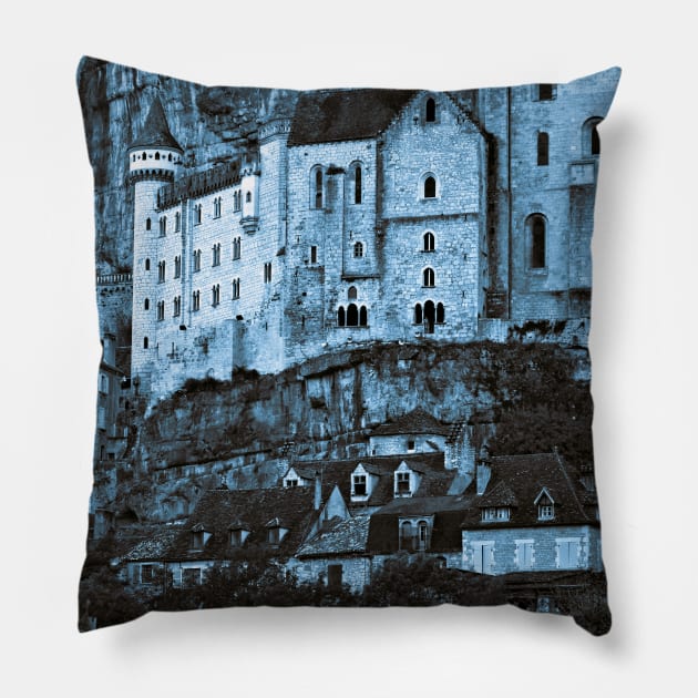 Medieval Castle in France Pillow by SILVA_CAPITANA