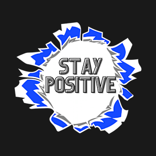 Stay Positive Purple and Gray T-Shirt