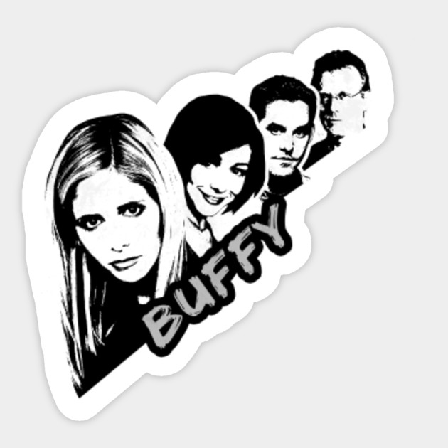 Buffy The Original Scooby Gang Grungy Buffy The Vampire Slayer Sticker Teepublic