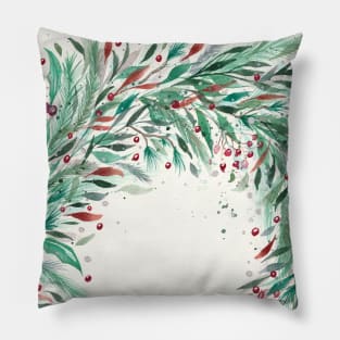 Christmas Loose Watercolor Florals Pillow