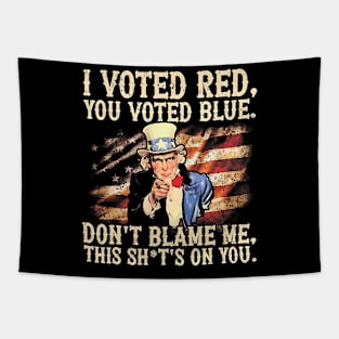 I Voted Red You Voted Blue Tapestry