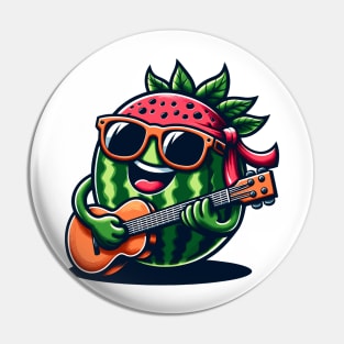 Melon Playing Guitar Pin