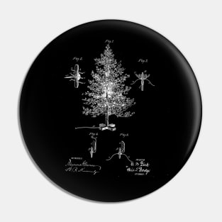 Christmas Tree Vintage Patent Drawing Pin