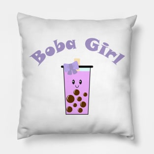 Boba Girl in Purple Pillow