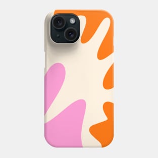 Abstract modern shapes orange, pink and cream Phone Case