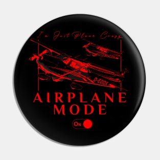 Pilot C172 Flying Gift Airplane Mode T-Shirt I'm just plane crazy red version Pin