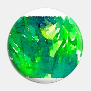 Green Flames Watercolor Pin