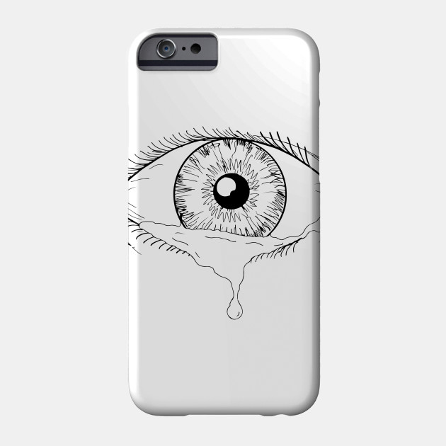 Human Eye Crying Tears Flowing Drawing