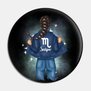 Scorpio Zodiac Girl Pin