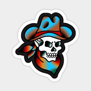 Trippy Cowboy Skull Magnet