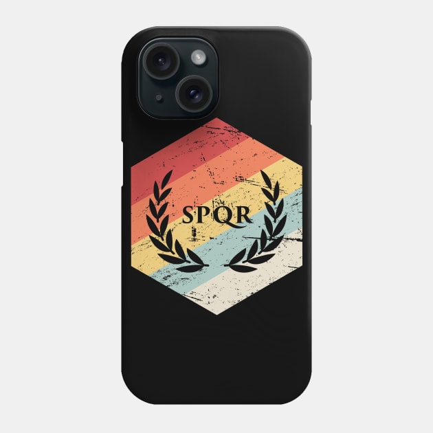 Retro Roman Empire SPQR Icon Phone Case by Wizardmode