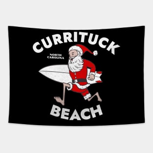 Currituck Beach, NC Christmas Vacationing Skiing Santa Tapestry