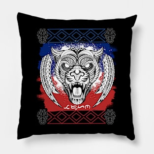 Tribal line Art Tiger / Baybayin word Tadhana (Destiny) Pillow