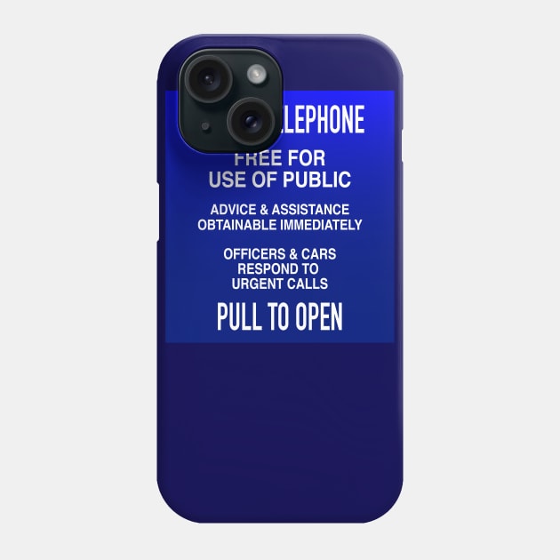 POLICE BOX SIGN Phone Case by KARMADESIGNER T-SHIRT SHOP