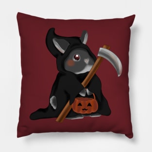 cute grim reaper rabbit _ Bunniesmee Halloween Edition Pillow