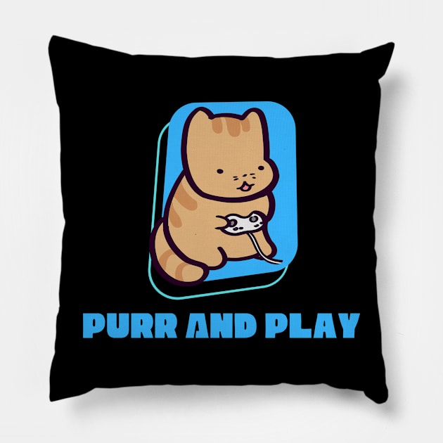 Purr And Play Pillow by ThumboArtBumbo