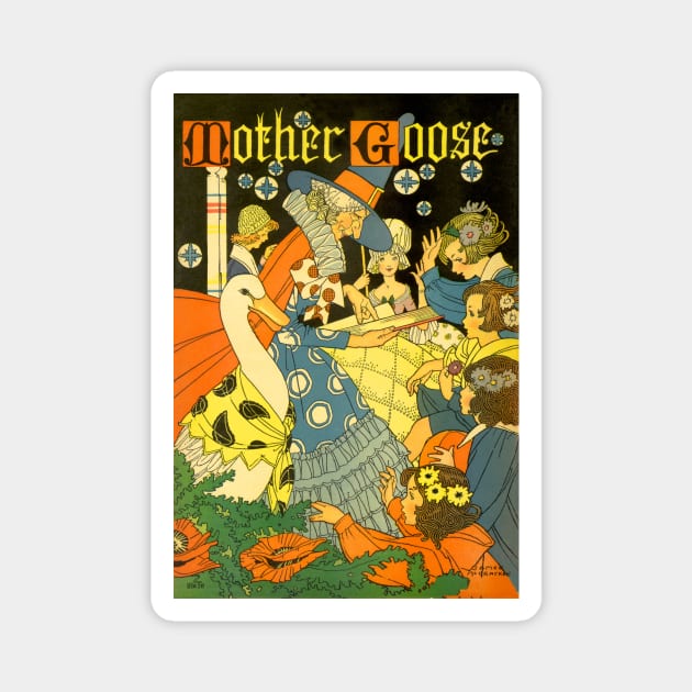 Vintage Mother Goose Nursery Rhymes Book Cover Magnet by MasterpieceCafe