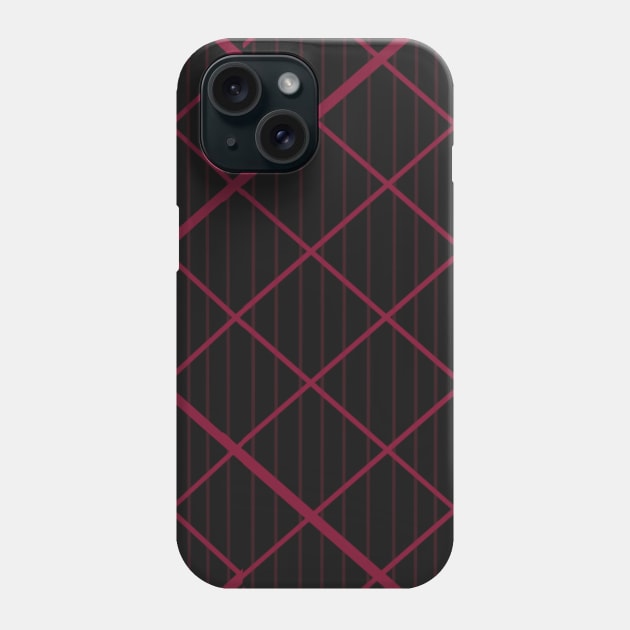 Pink plaid, dark Phone Case by Lyvewyre Studios