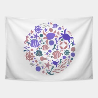 Save The Ocean Keep The Sea Plastic Free Turtle Scene Tapestry