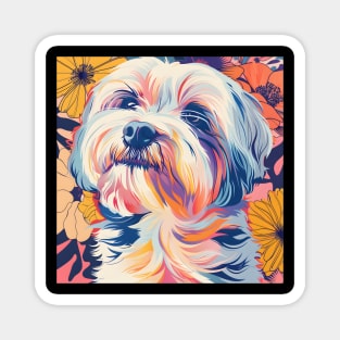 Lhasa Apso in 80's Magnet