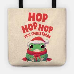 Hop Hop Hop Christmas Frog Tote