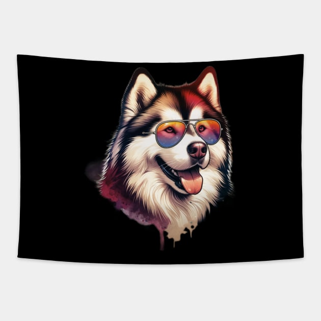 Cool Alaskan Malamute Tapestry by The Jumping Cart