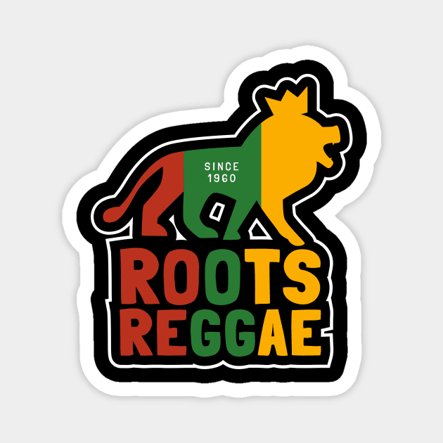 Roots Reggae Since 1960, Jamaican Conquering Lion Magnet by emmjott
