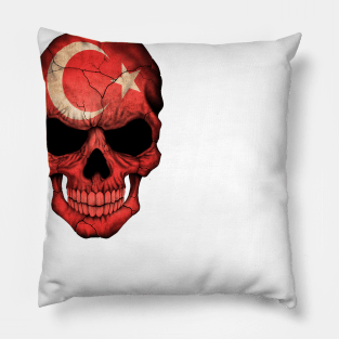 Turkish Flag Skull Pillow