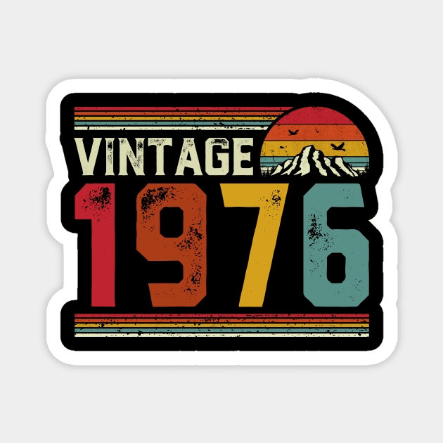 Vintage 1976 Birthday Gift Retro Style Magnet by Foatui