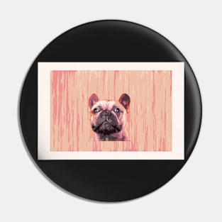 French bulldog, cute frenchie head, pink dog Pin