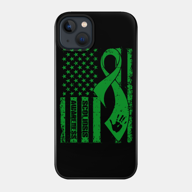 Scoliosis Awareness Flag Ribbon - Scoliosis - Phone Case