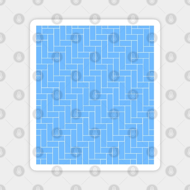 Geometric Tiles in Sky, Baby, Blue Magnet by OneThreeSix