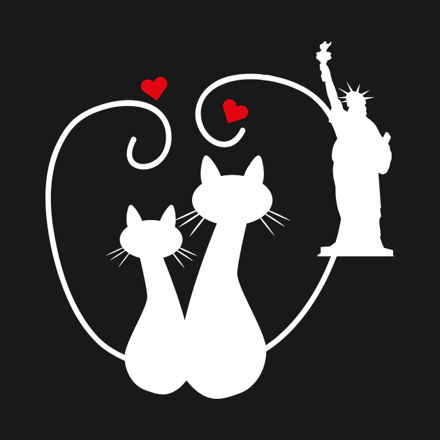 New York Cats in Love Statue of Liberty by letnothingstopyou