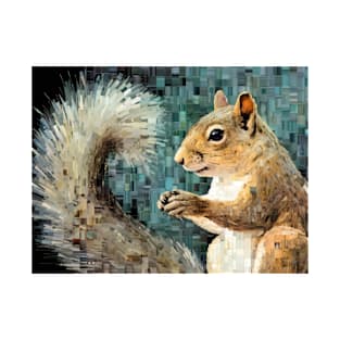 Squirrel Animal Art Decor Paint Mosaic T-Shirt