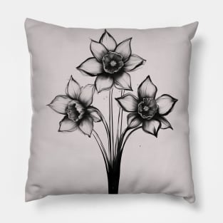 Black Daffodils Pillow