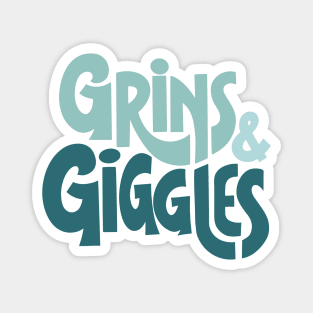 Grins And Giggles - Retro Type Design Magnet