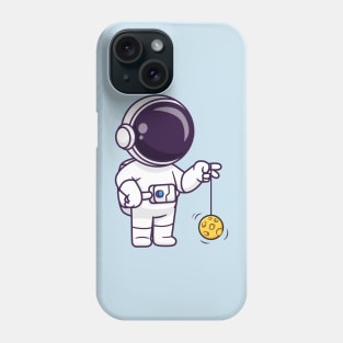 Cute Astronaut Playing Moon Yoyo Cartoon Phone Case