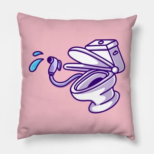 Water Splash From Toilet Cartoon Pillow