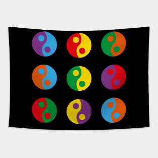 Colour Yin Yangs Tapestry