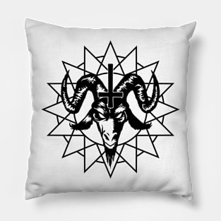 Satanic Goat Head with Chaos Star (black) Pillow