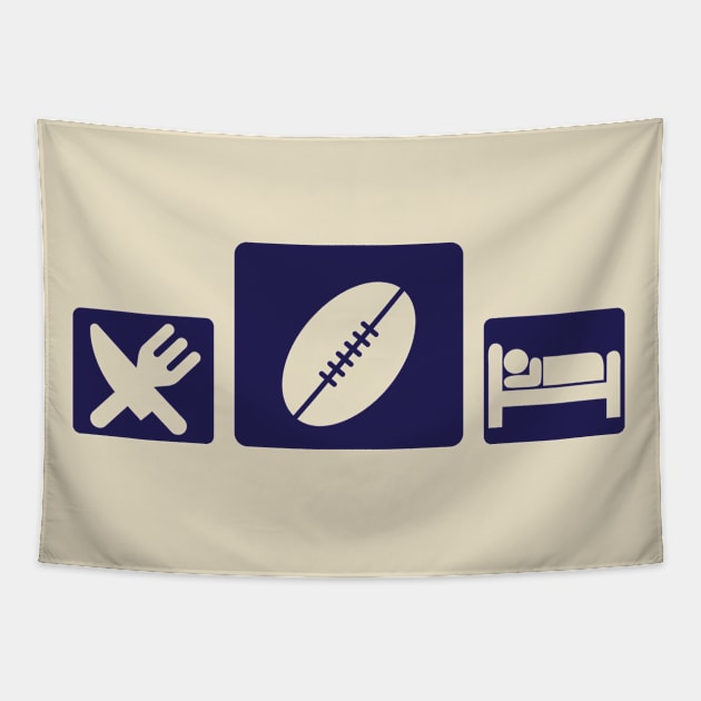 EAT SLEEP FOOTBALL Tapestry by nektarinchen