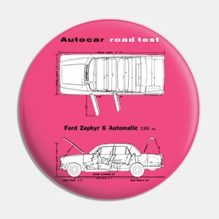 FORD ZEPHYR 6 - road test blueprint cutaway Pin