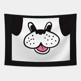 White Doggie with Black Ears Tapestry