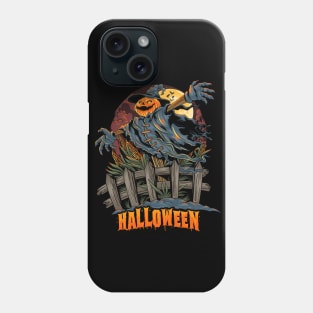 Halloween pumpkin-headed scarecrow Phone Case