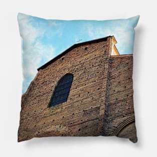 Facade of Basilica of Saint Petronius in Bologna Pillow